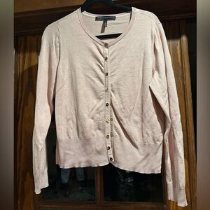 White House Black Market Light Pink Button Down Cardigan